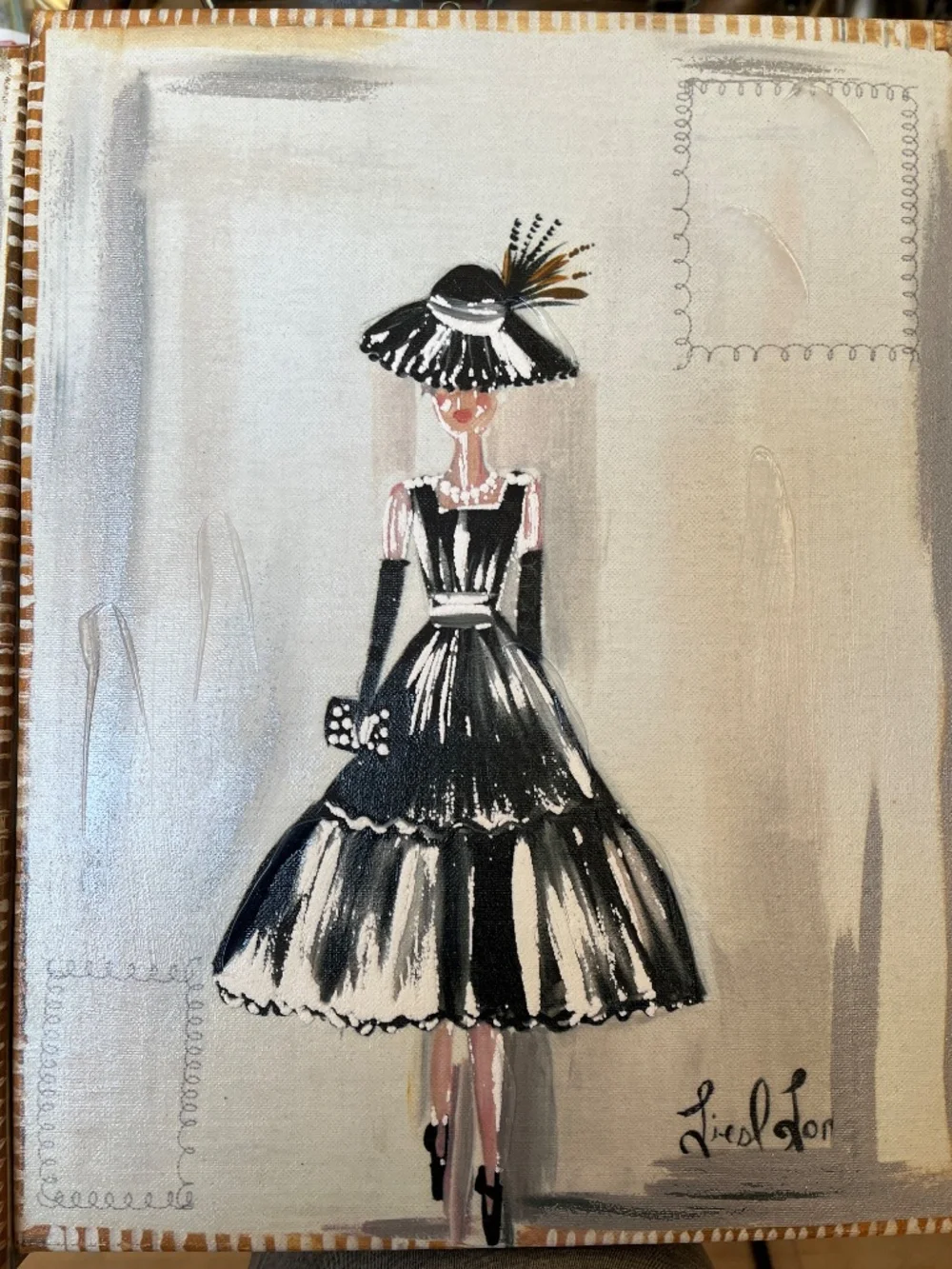 Set of 2 Liesl Long Colleen Karis Designs Fashion Canvas Wall Art Prints CHIC!